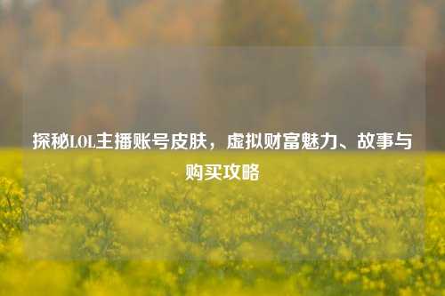 探秘LOL主播账号皮肤,虚拟财富魅力、故事与购买攻略