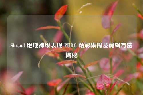 Shroud 绝地神级表现 PUBG 精彩集锦及剪辑方法揭秘