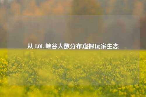 从 LOL 峡谷人数分布窥探玩家生态