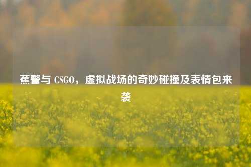 蕉警与 CSGO，虚拟战场的奇妙碰撞及表情包来袭