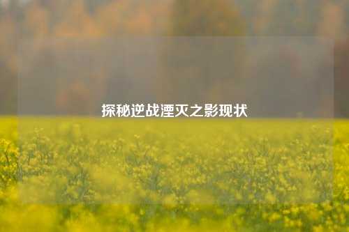 探秘逆战湮灭之影现状