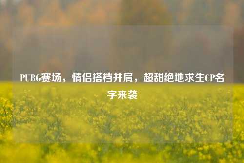 PUBG赛场，情侣搭档并肩，超甜绝地求生CP名字来袭