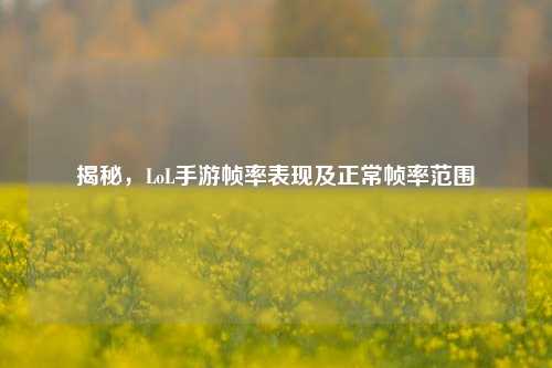揭秘，LoL手游帧率表现及正常帧率范围