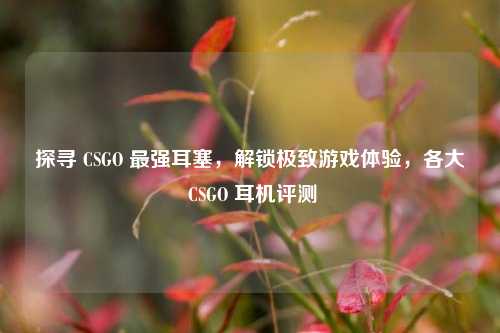 探寻 CSGO 最强耳塞,解锁极致游戏体验,各大 CSGO 耳机评测