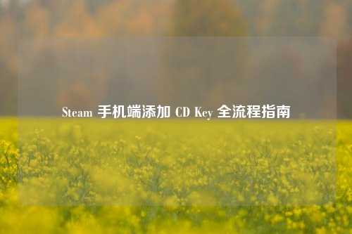Steam 手机端添加 CD Key 全流程指南