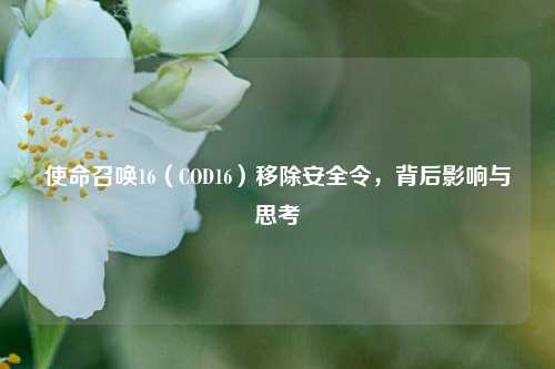 使命召唤16(COD16)移除安全令,背后影响与思考