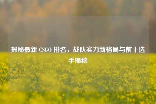 探秘最新 CSGO 排名,战队实力新格局与前十选手揭秘