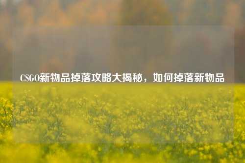 CSGO新物品掉落攻略大揭秘，如何掉落新物品